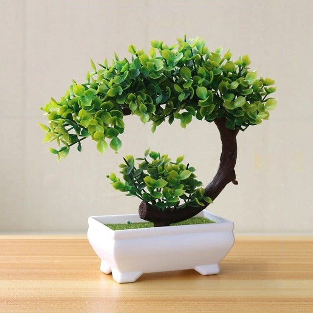 Artificial Fake Leaning Bonsai Tree