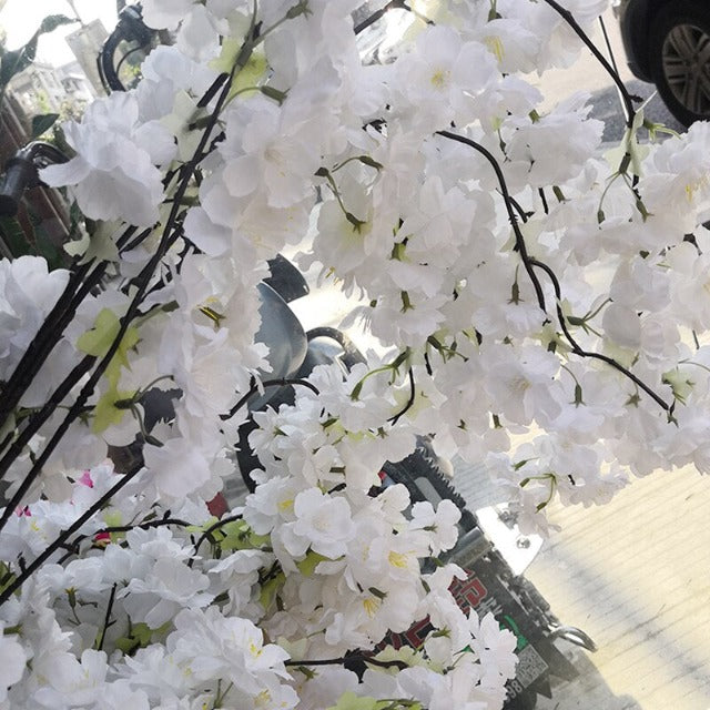 Artificial Fake White Weeping Cherry Blossom Tree