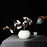 Artificial Fake White Cherry Blossom Bonsai Tree