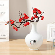 Artificial Fake Red Cherry Blossom Bonsai Tree