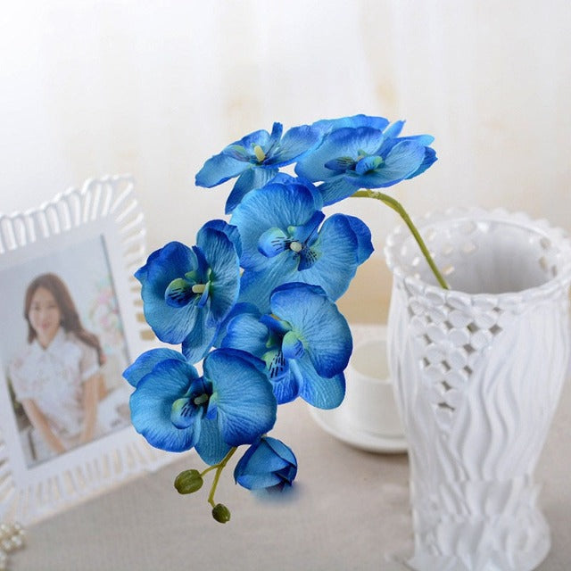 Artificial Fake Blue Orchid Stem