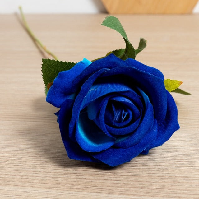 Artificial Fake Blue Roses Flowers in Silk