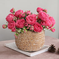 Artificial Dark Pink Roses Bouquet