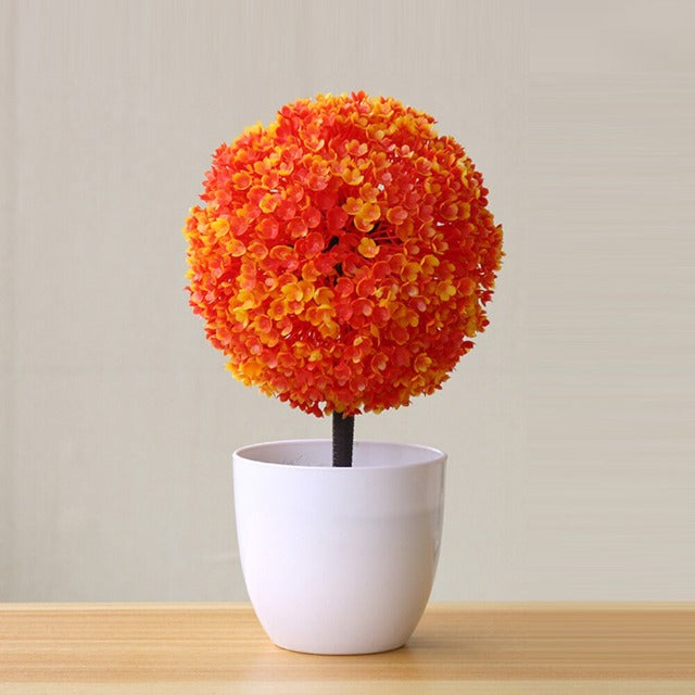 Artificial Fake Orange Topiary Ball in Pot