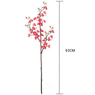 Artificial Fake Red Cherry Blossom Branches with Flowers