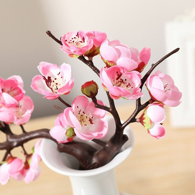 Artificial Fake Pink Cherry Blossom Bonsai Tree