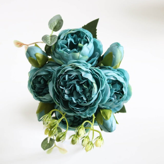 Artificial Fake Blue Roses Bouquet