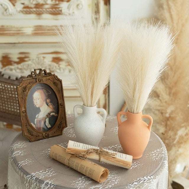 Artificial Fake Fluffy Pampas Grass Cream White