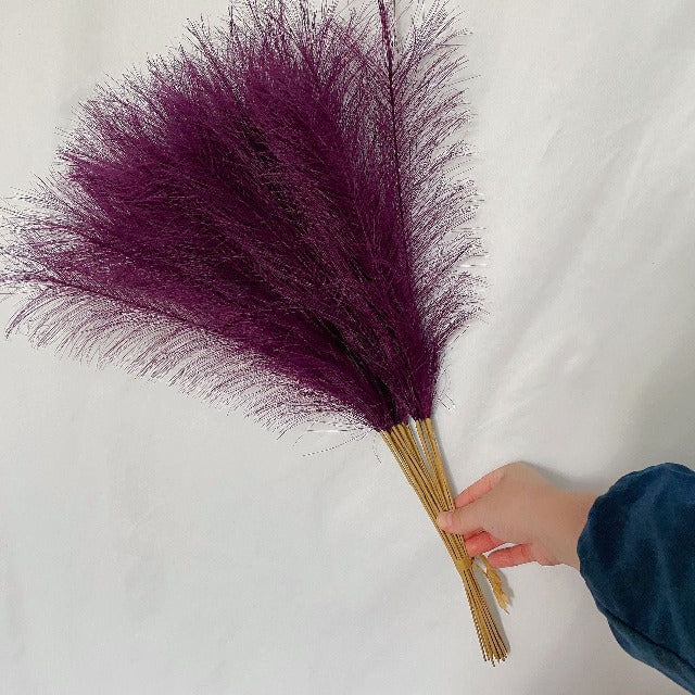 Artificial Fake Fluffy Pampas Grass Purple