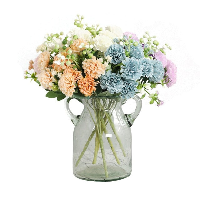 Artificial Fake Blue Hydrangea Arrangement