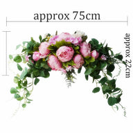 Artificial Fake Pink Peony Flowers Wreath