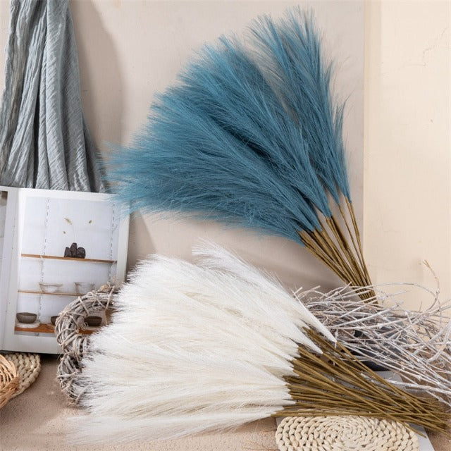 Artificial Fake Fluffy Pampas Grass Teal