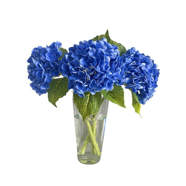 Artificial Fake Blue Hydrangea Flowers Bouquet 3Pcs