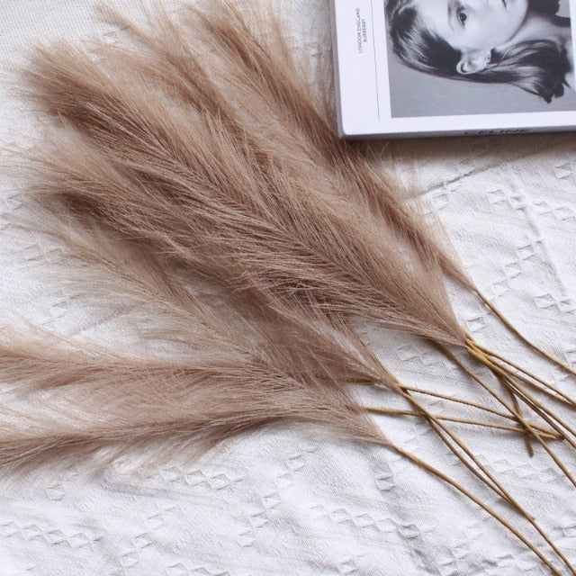 Artificial Fake Fluffy Pampas Grass Coffee