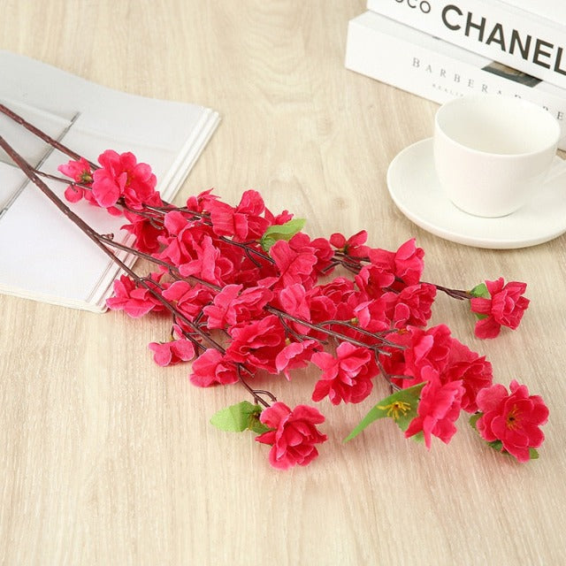 Artificial Fake Rosered Japanese Cherry Blossom Branches