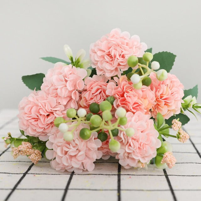 Artificial Fake Light Pink Hydrangea Arrangement