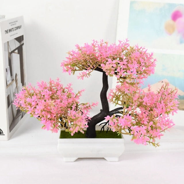 Artificial Fake Informal Pink Bonsai Tree