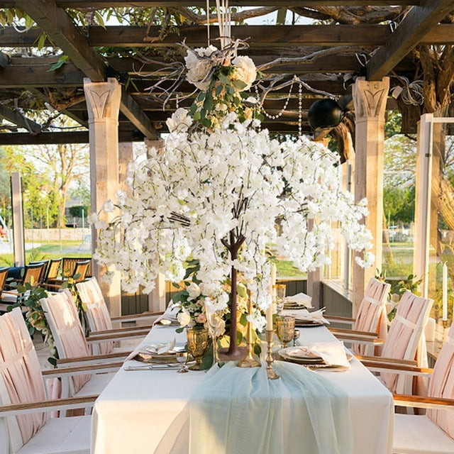 Artificial Fake White Weeping Cherry Blossom Tree