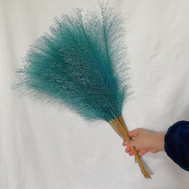 Artificial Fake Fluffy Pampas Grass Teal