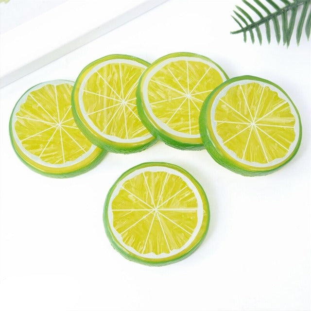 Artificial Fake Lime Slices 10 Pcs