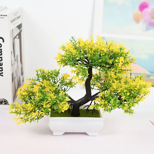 Artificial Fake Informal Yellow Bonsai Tree