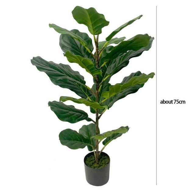 Artificial Fake Fiddle Leaf Fig Tree in Pot 75cm