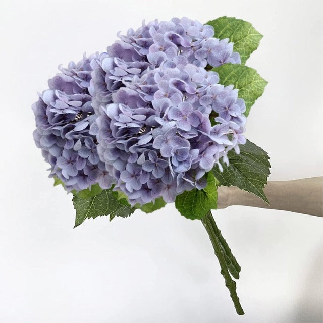 Artificial Fake Purple Hydrangea Flowers Bouquet 3Pcs