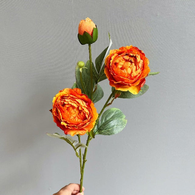 Artificial Fake Orange Peony Flowers Arrangement
