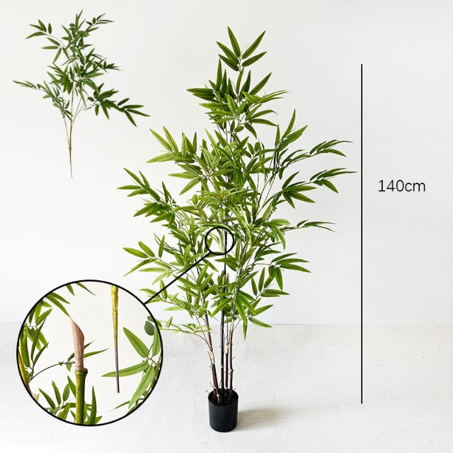 Artificial Fake Green Bamboo Plant Tree 140cm