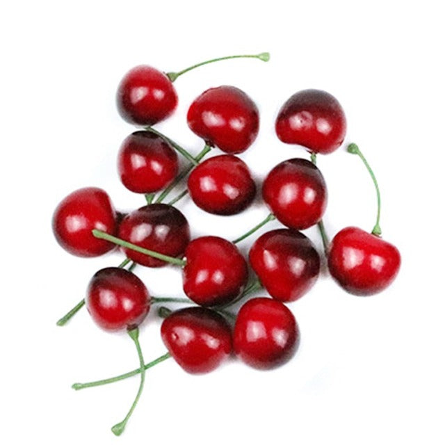 Artificial Fake Dark Red Cherries 30 Pcs