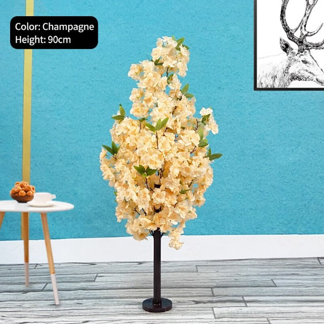 Artificial Fake Champagne Cherry Blossom Tree