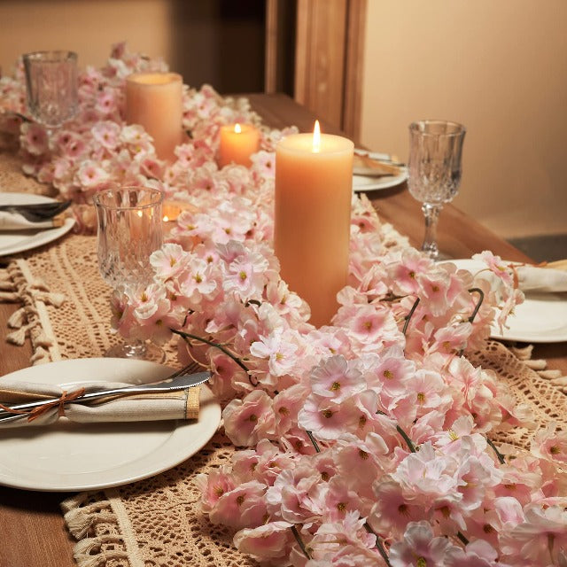 Artificial Fake Pink Cherry Blossom Flowers Garland