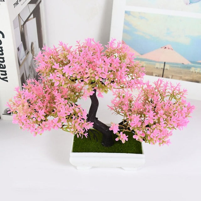 Artificial Fake Informal Pink Bonsai Tree