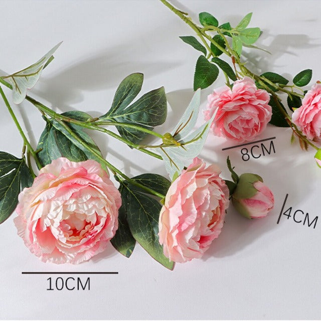 Artificial Fake Pink Peony Flowers Arrangement