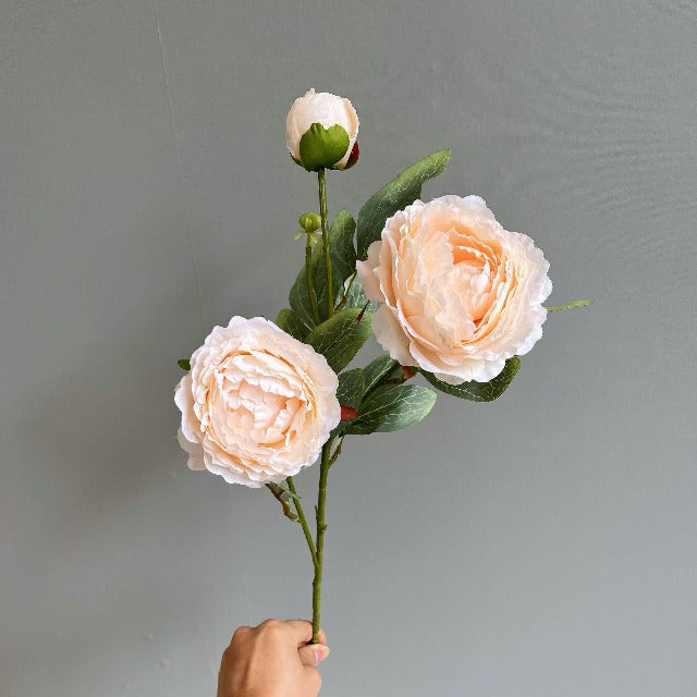 Artificial Fake Champagne Peony Flowers Arrangement