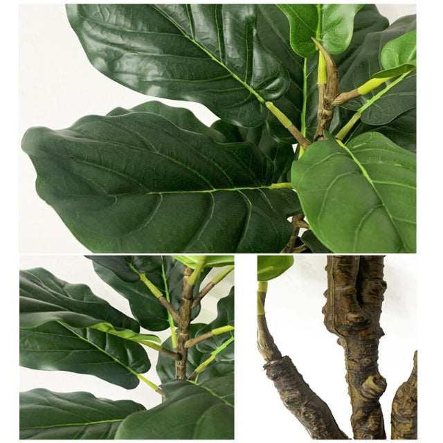 Artificial Fake Fiddle Leaf Fig Tree in Pot 75cm