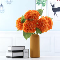 Artificial Fake Orange Hydrangea Flowers Bouquet 3Pcs