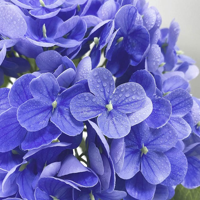 Artificial Fake Blue Hydrangea Flowers Bouquet 3Pcs