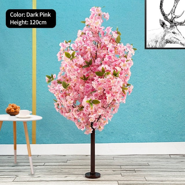 Artificial Fake Dark Pink Cherry Blossom Tree