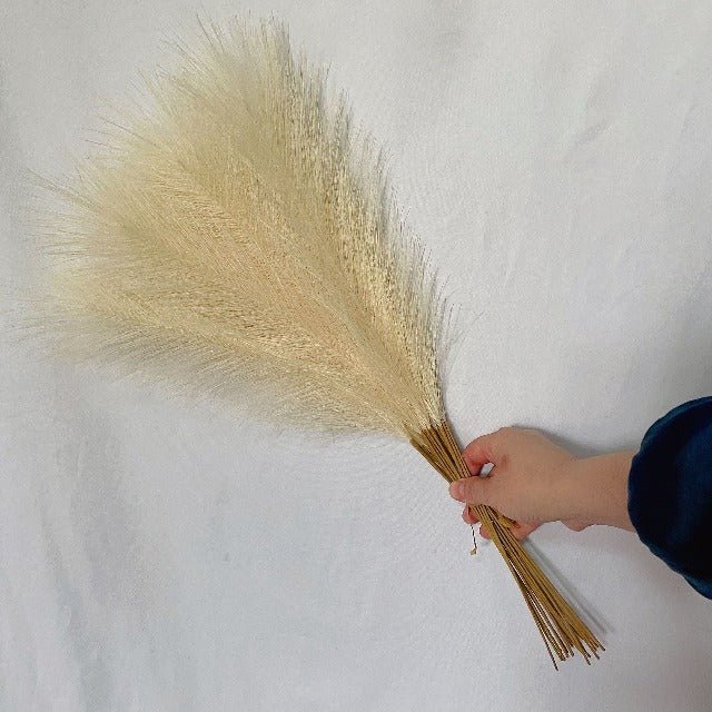 Artificial Fake Fluffy Pampas Grass Beige