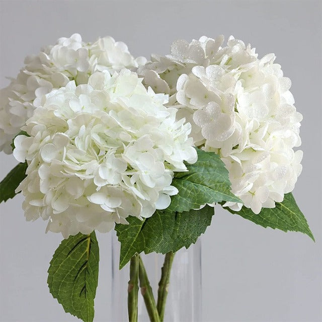 Artificial Fake White Hydrangea Flowers Bouquet 3Pcs