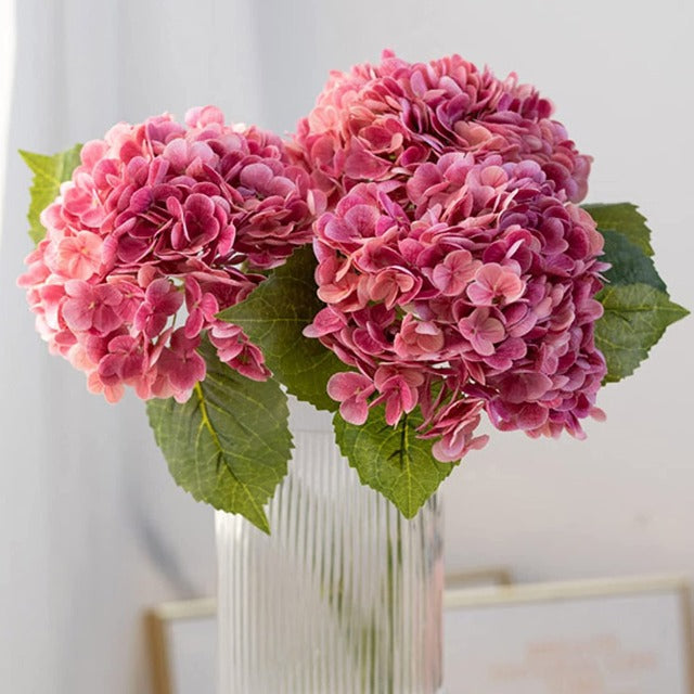 Artificial Fake Rose Hydrangea Flowers Bouquet 3Pcs