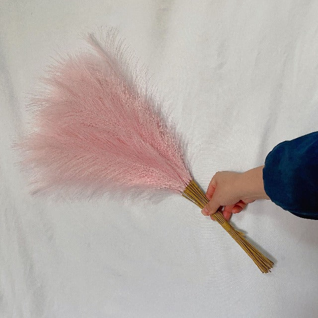 Artificial Fake Fluffy Pampas Grass Light Pink