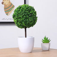 Artificial Fake Green Topiary Ball in Pot 2 Pcs