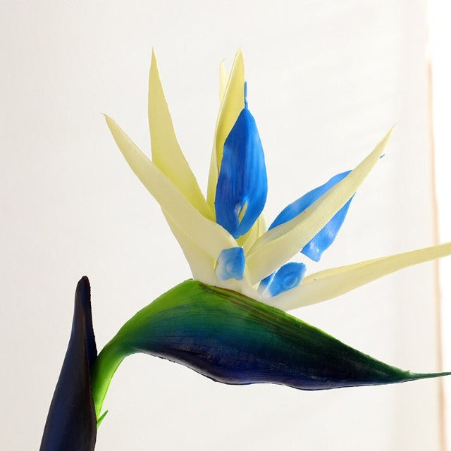 Artificial Fake Blue Bird of Paradise Stem 4 Pcs