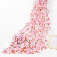 Artificial Fake Pink Cherry Blossom Flowers Garland