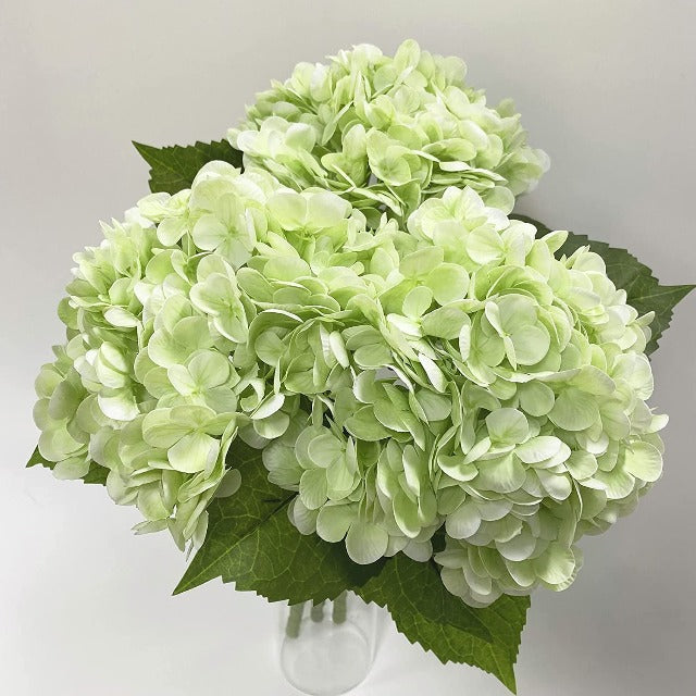 Artificial Fake Light Green Hydrangea Flowers Bouquet 3Pcs