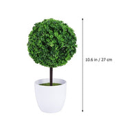 Artificial Fake Green Topiary Ball in Pot 2 Pcs