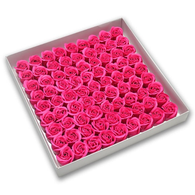 Artificial Fake Dark Pink Roses Box 81 pcs