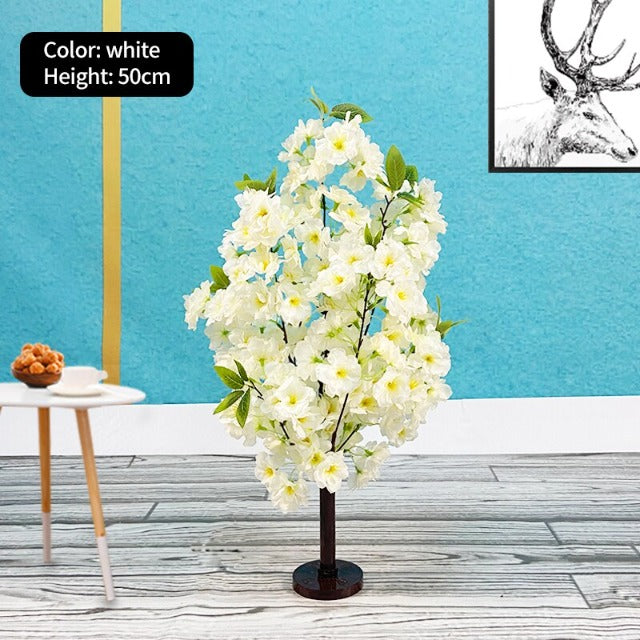 Artificial Fake White Cherry Blossom Tree